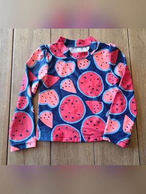 Carter's Girls' Navy & Pink Watermelon Rash Guard Swim Top